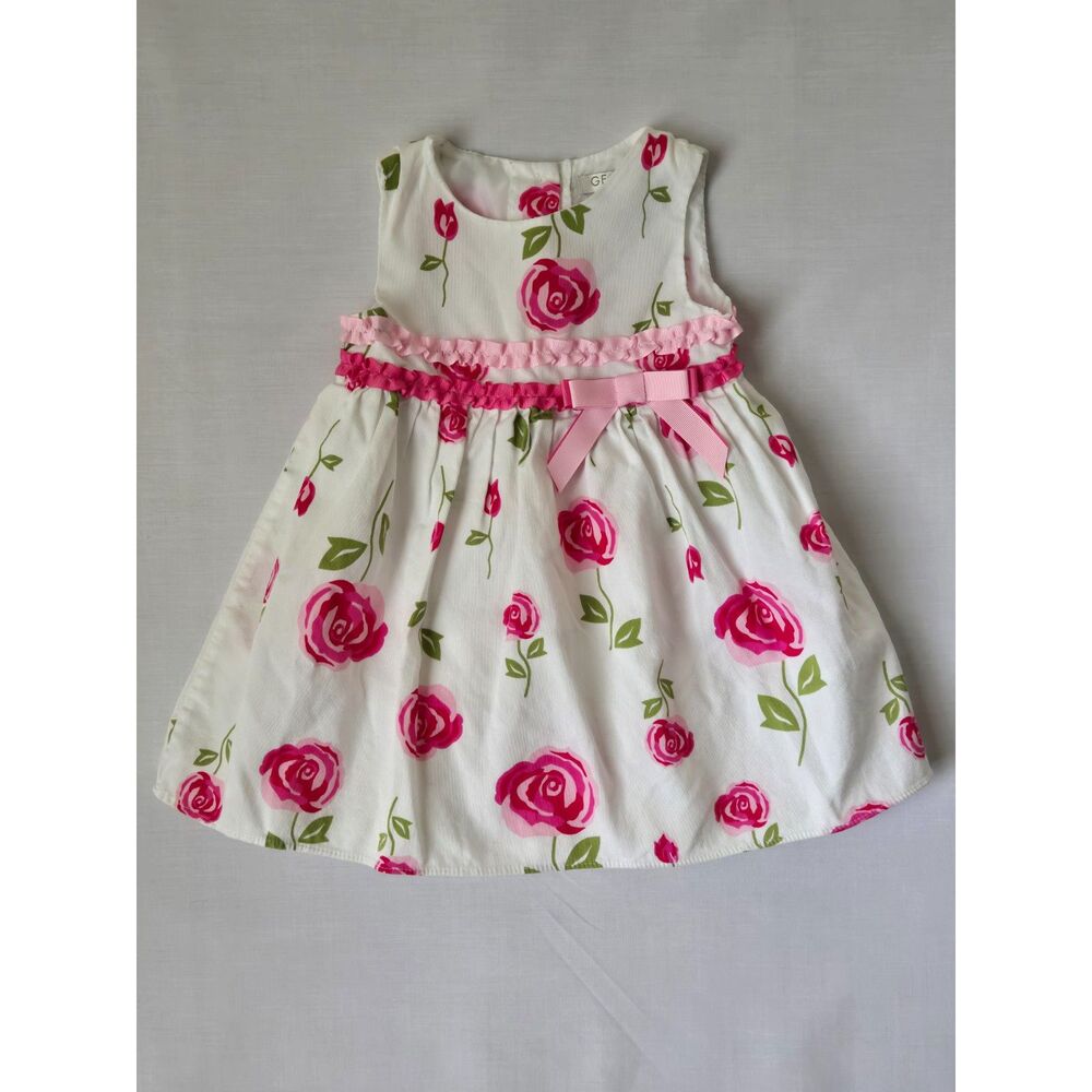 NWOT George Girls Pink Rose Floral Dress 18-24M Easter Church Party